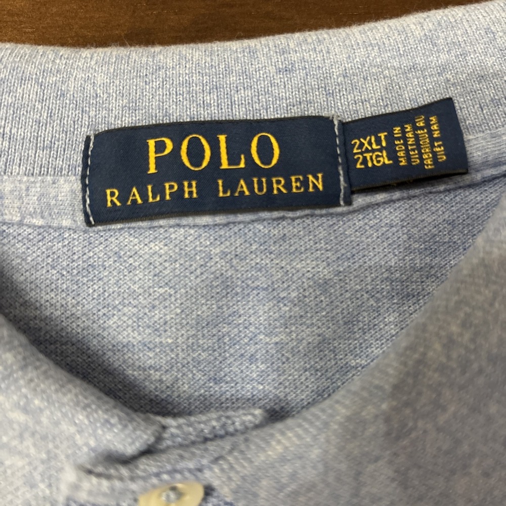 Polo Ralph Lauren Polo Shirt Mens 2XL Short Sleeve 100% Cotton Blue Pony Preppy - Picture 2 of 7